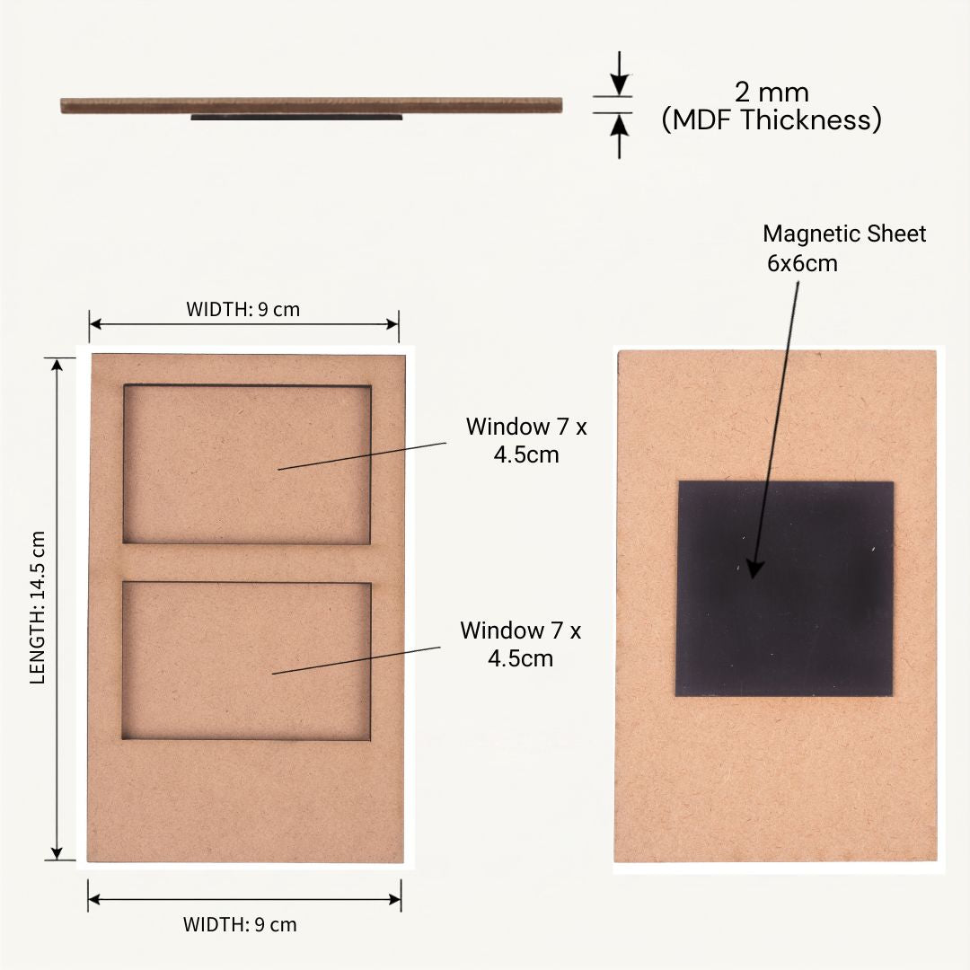 MDF Photo Frame With Magnet 2-in-1 Rectangle 3.6 X 5.7inch 1pc