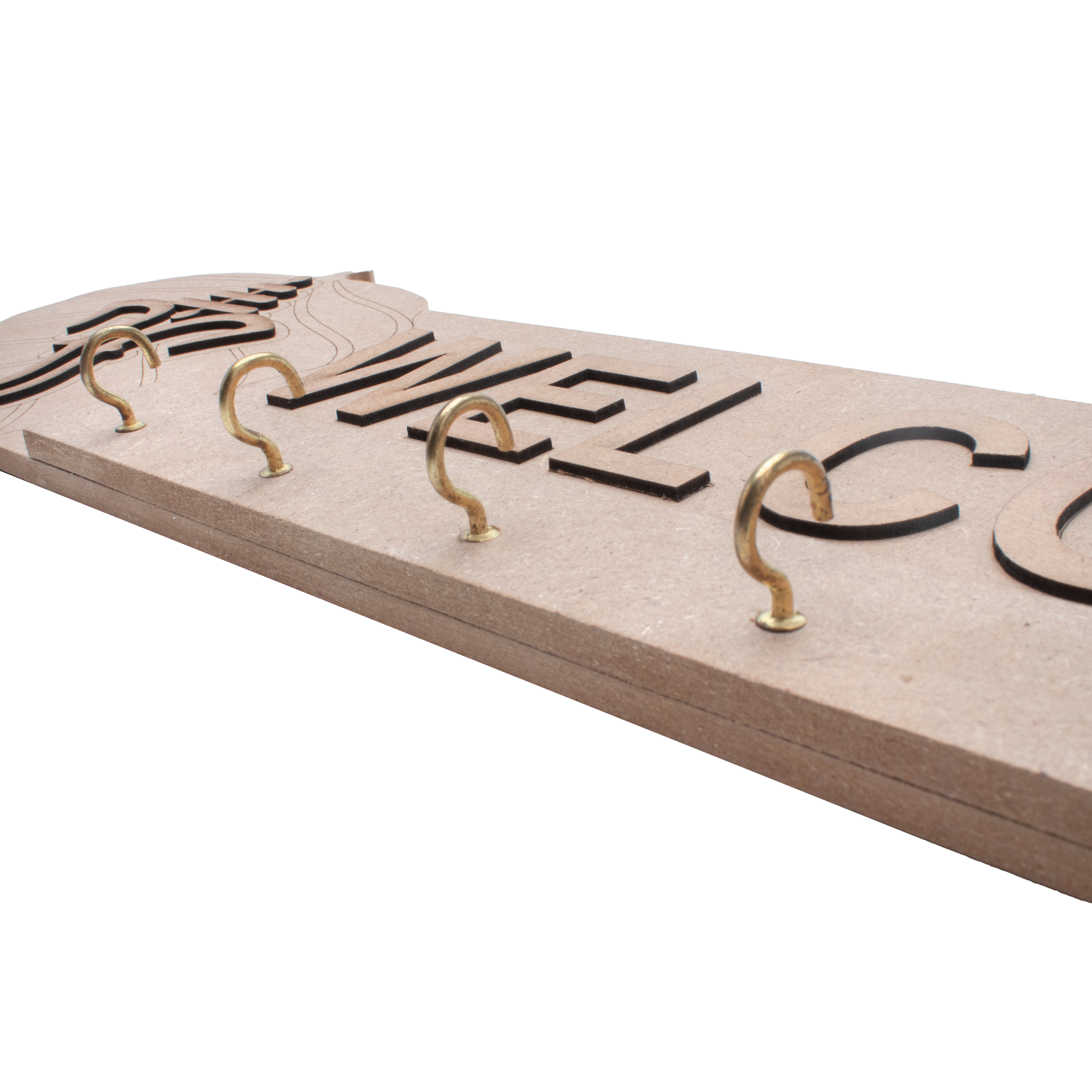 MDF Key Holder Welcome Ganesha L17.08 X W7.6Inch 1pc