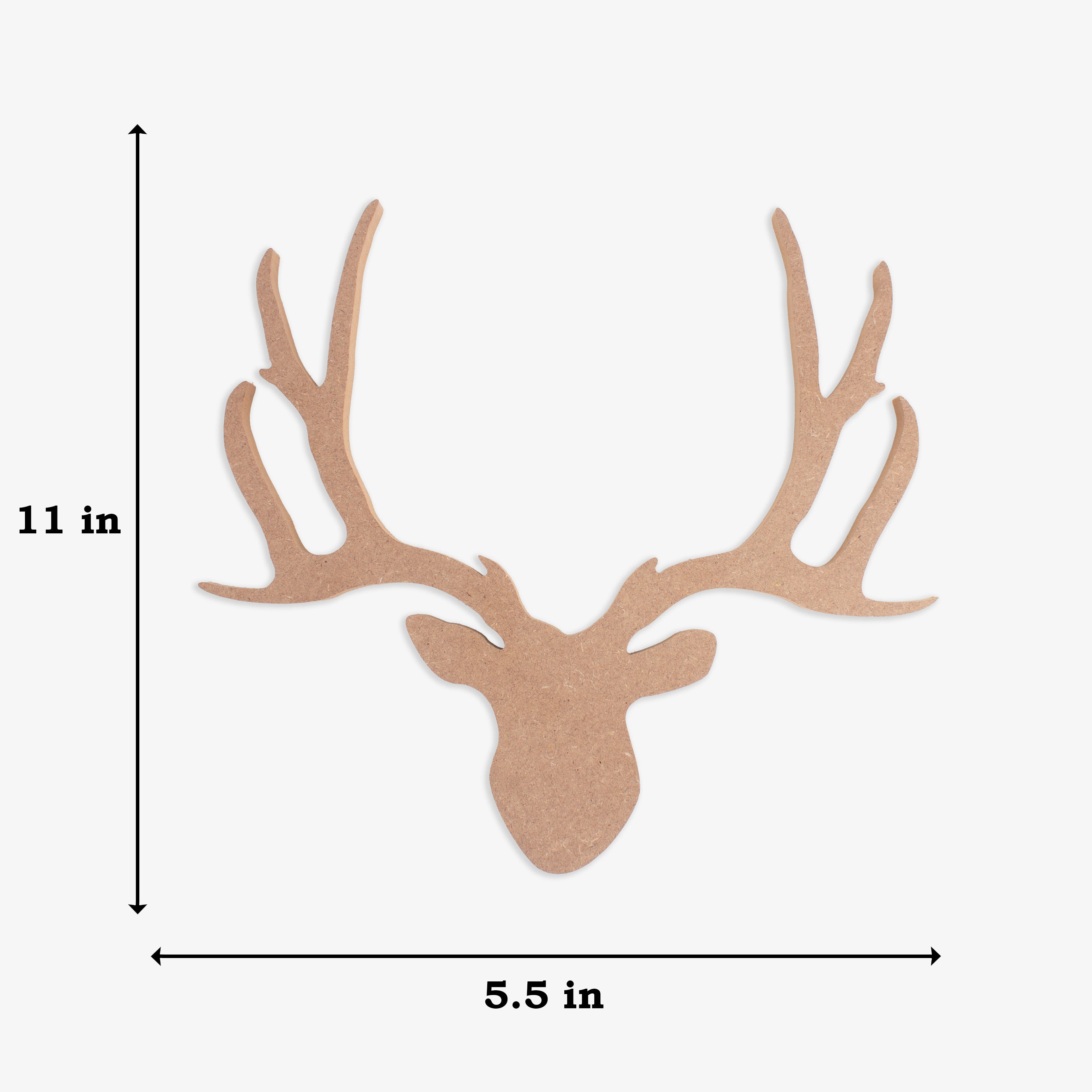 MDF Wall Hanging Reindeer Head W13 x H11.75inch 5.5mm Thick 1 pc
