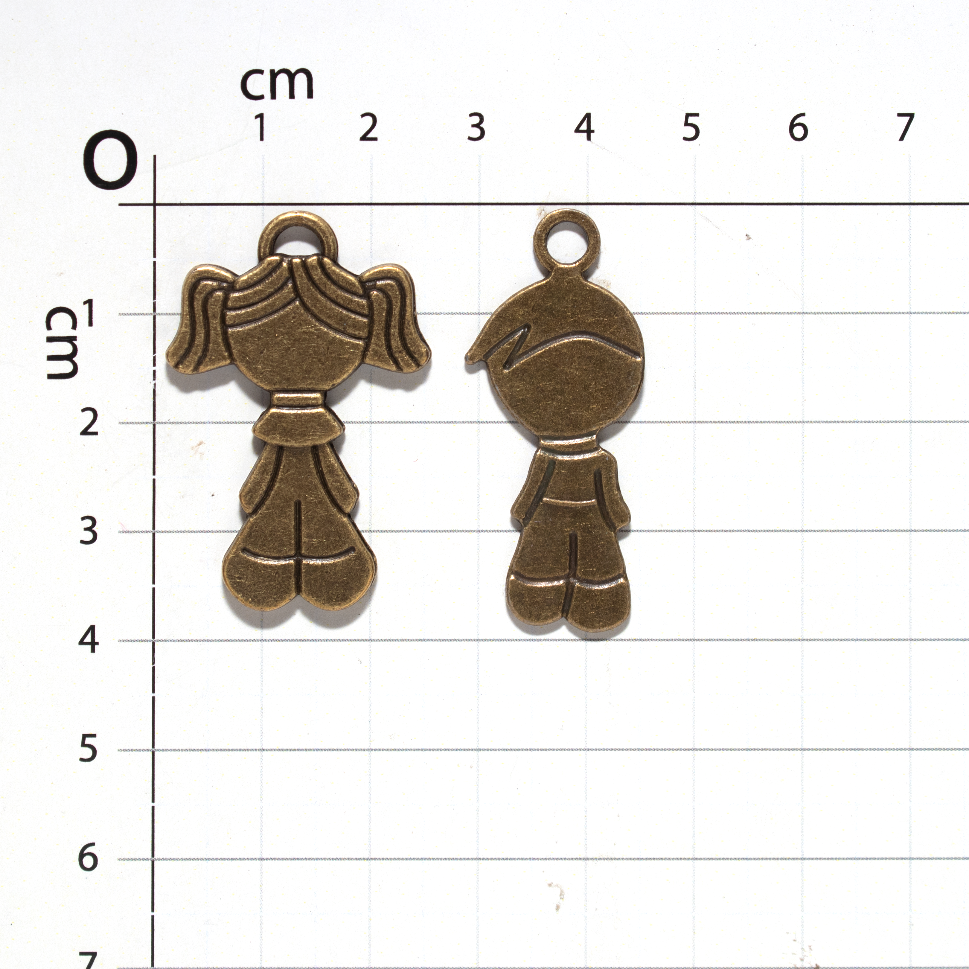 Metal Charms Boy & Girl 2Pcs Pbci Ib