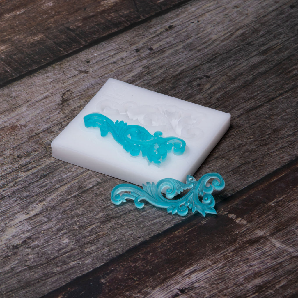 Silicone Mould Swirl Flourish 6cm X 5.3cm 7mm 1pc