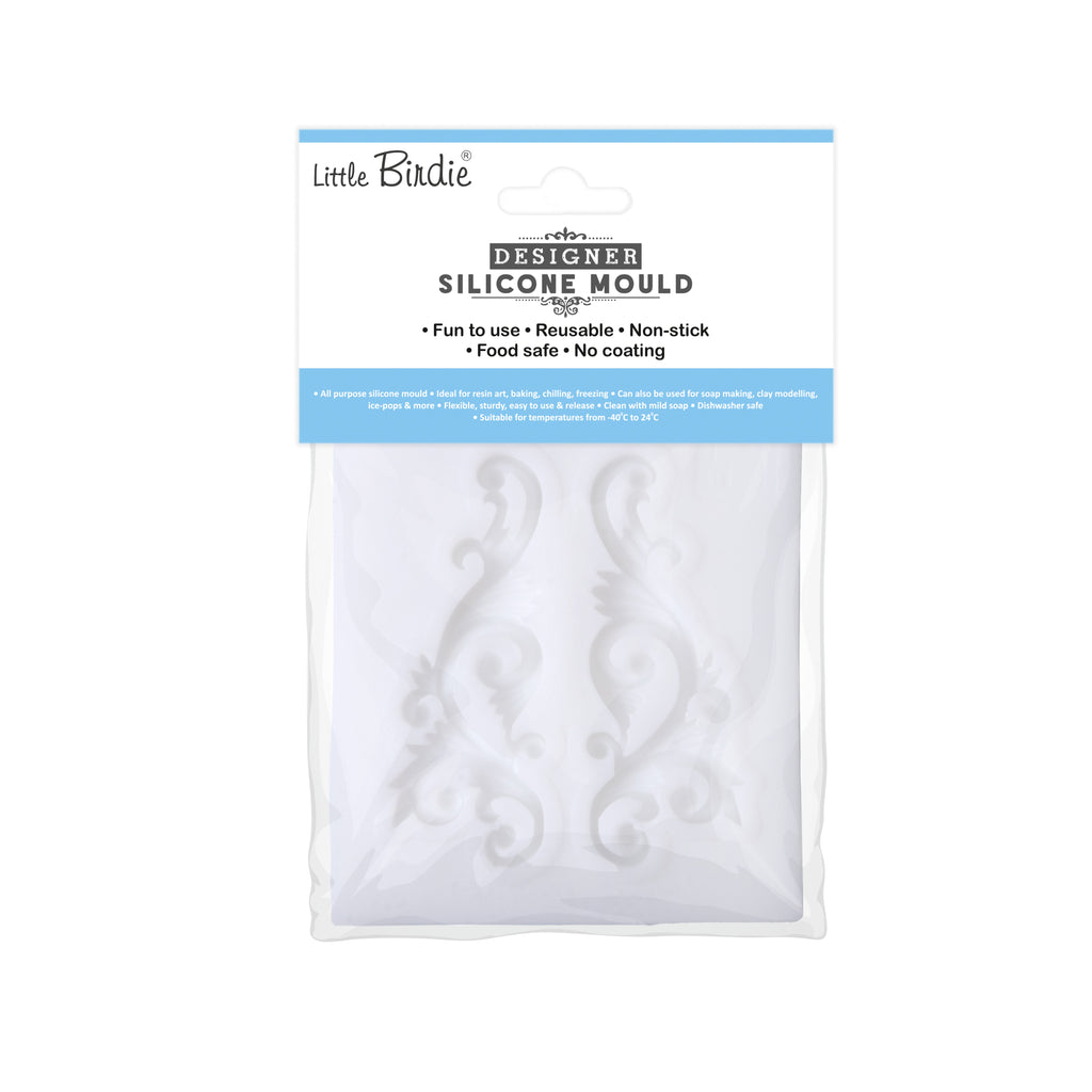 Silicone Mould Swirl Flourish 6cm X 5.3cm 7mm 1pc