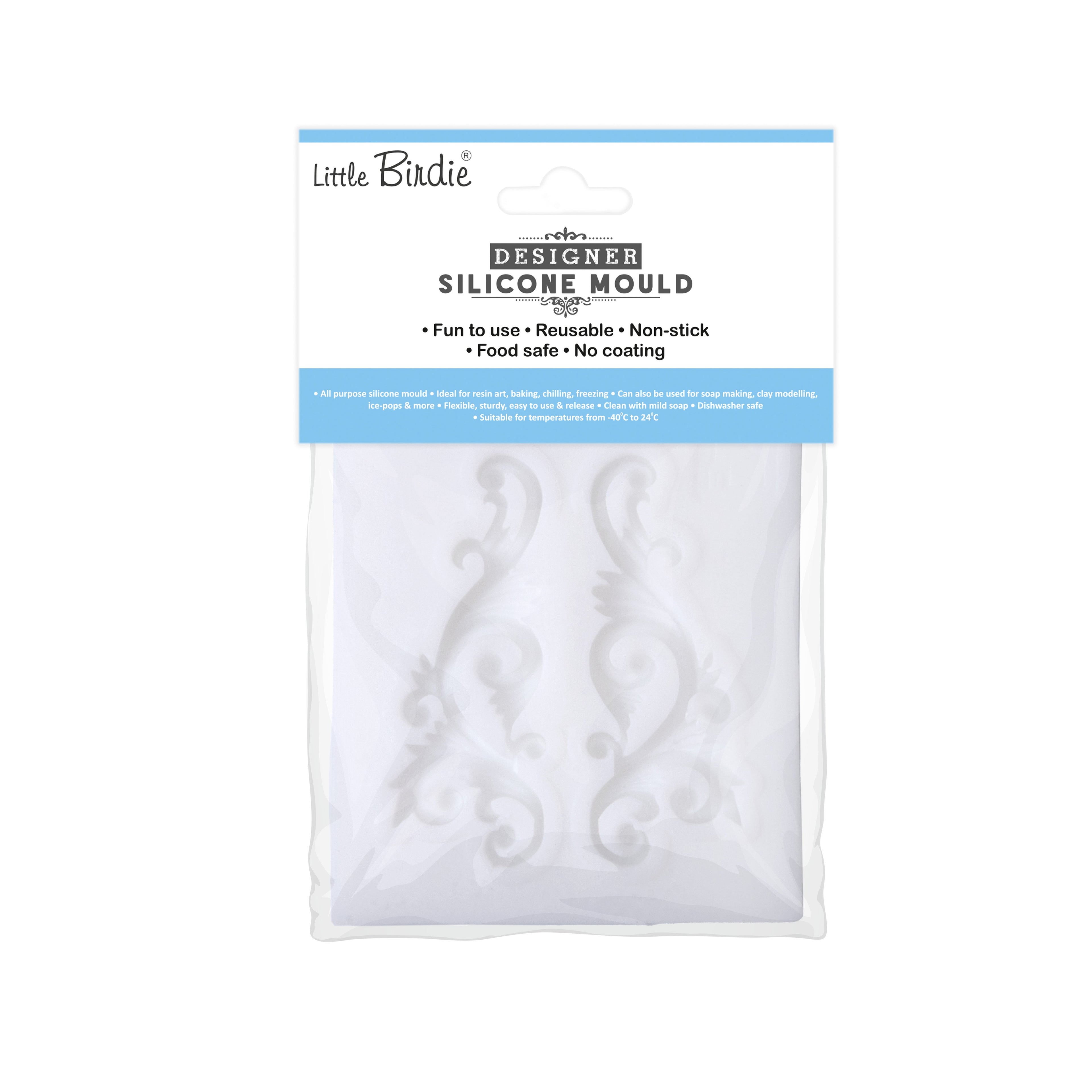 Silicone Mould Swirl Flourish 6cm X 5.3cm 7mm 1pc