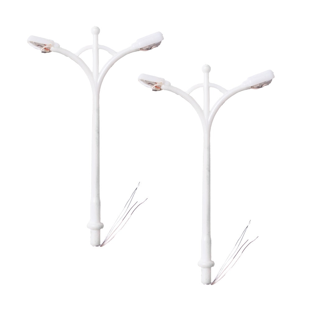 Miniature Illuminated Street Light Double Side 6V H65mm 2pc