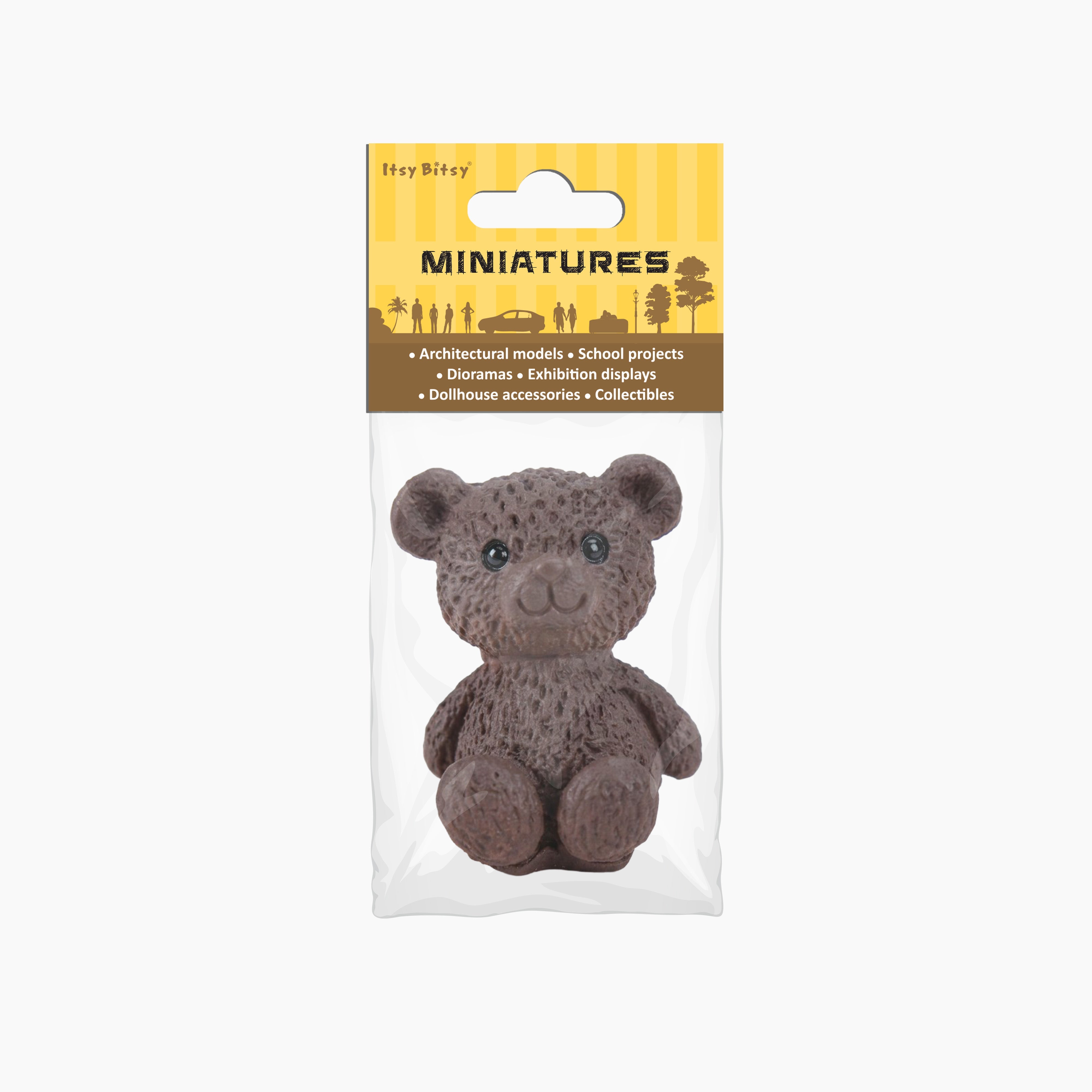 Miniature Teddy Bear Black 1pc
