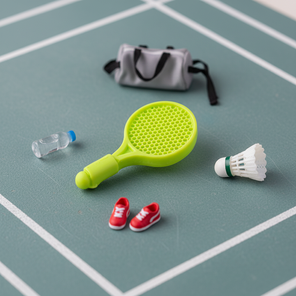 Resin Miniature Badminton Racquet 1pc