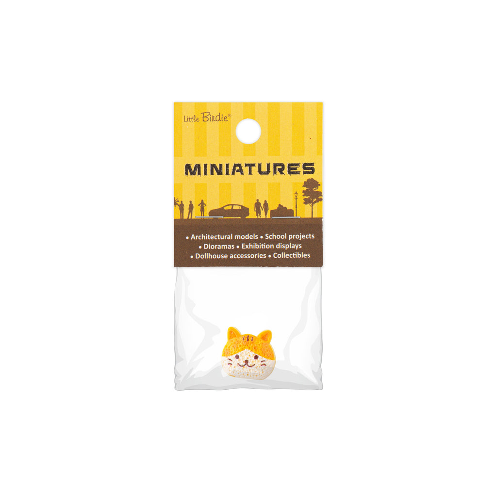 Resin Miniature Cat Face1pc