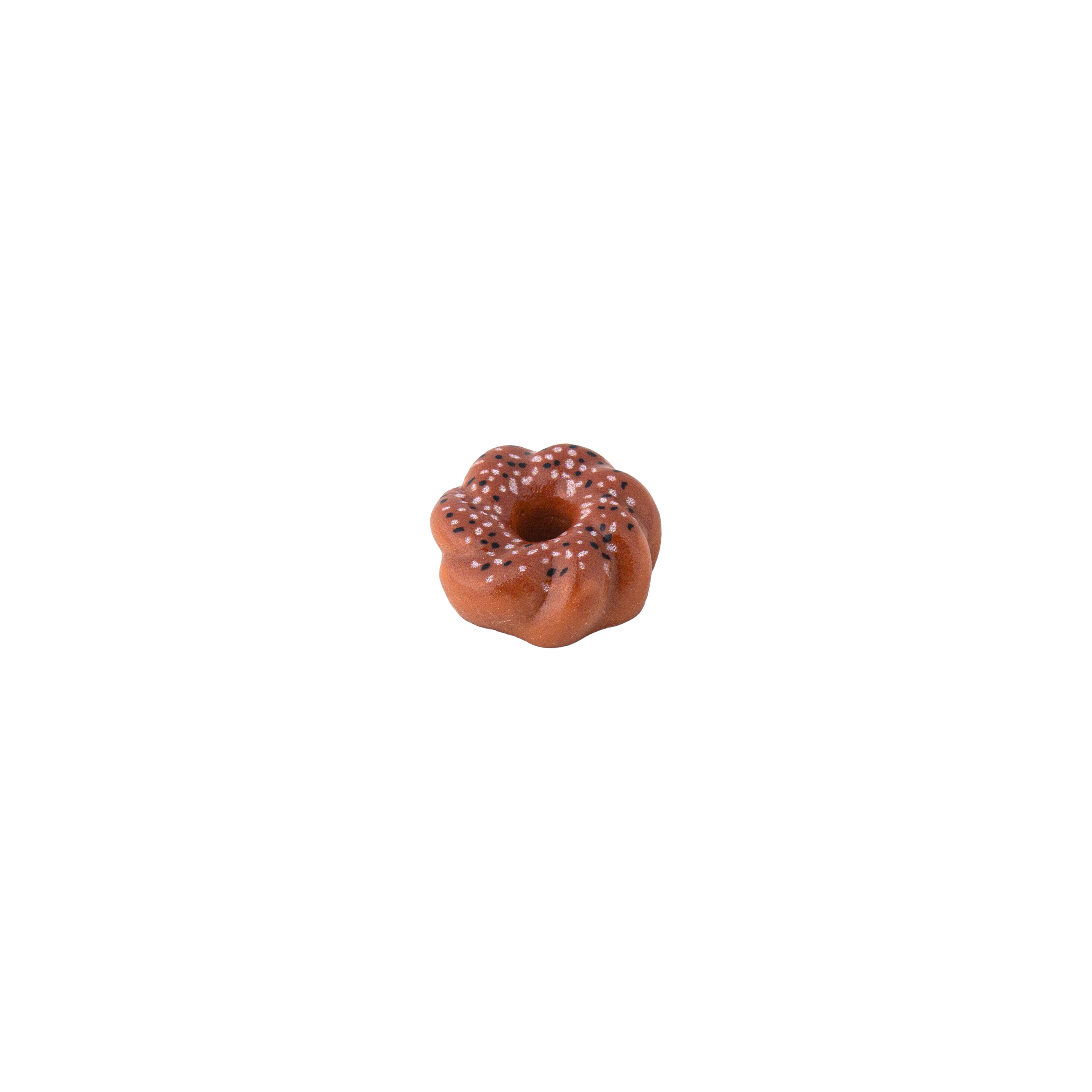 Resin Miniature Donut Brown 1pc