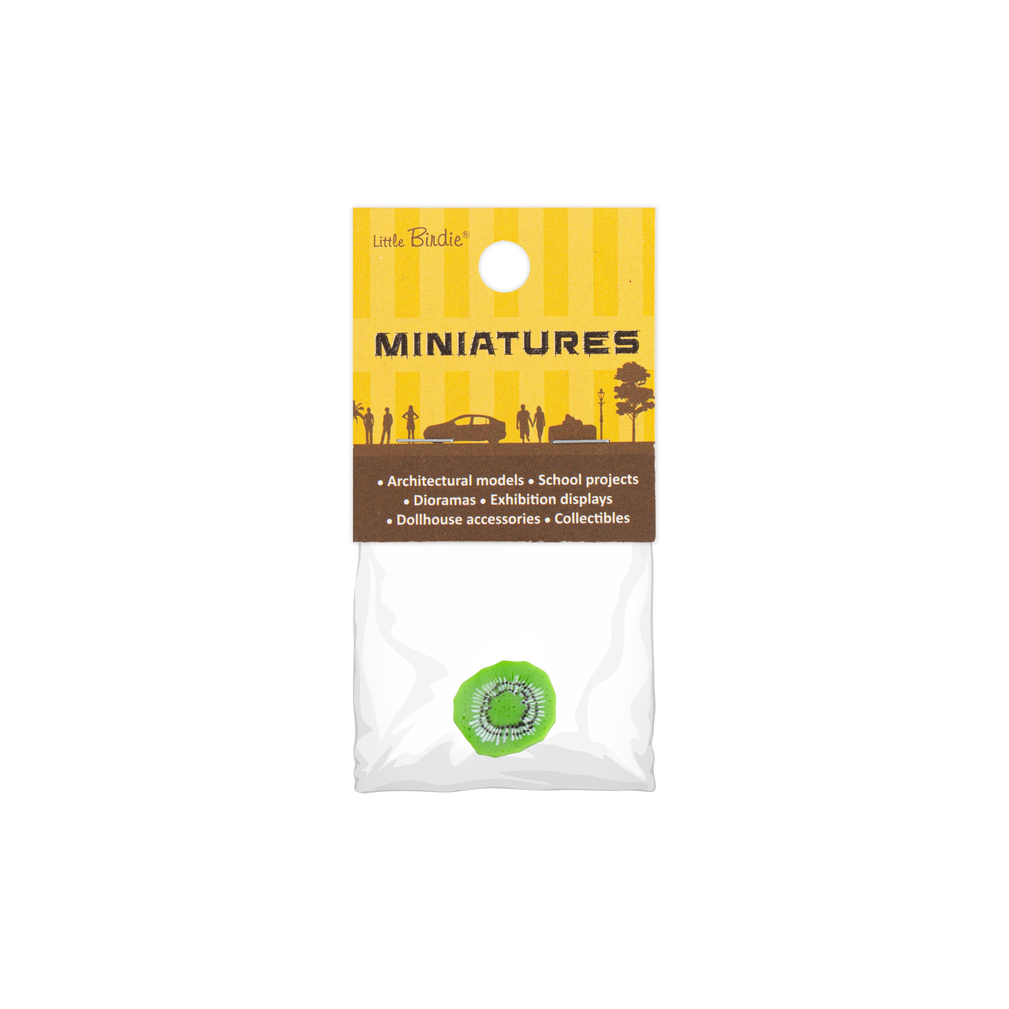 Resin Miniature Kiwi Slice 1pc