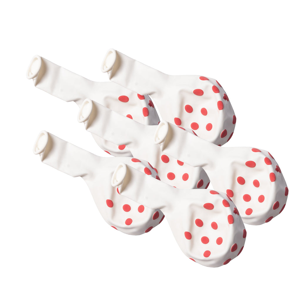 Polka Dot Balloons 14`` when inflated White 6Pcs