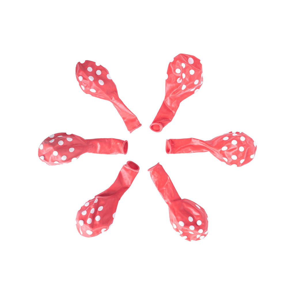 Pola Dot Balloons 14 when inflated Red 6pcs