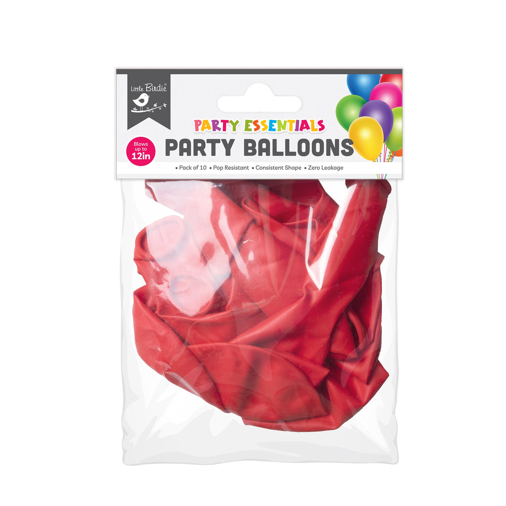 Party Balloons 12`` when inflated Red 10Pcs