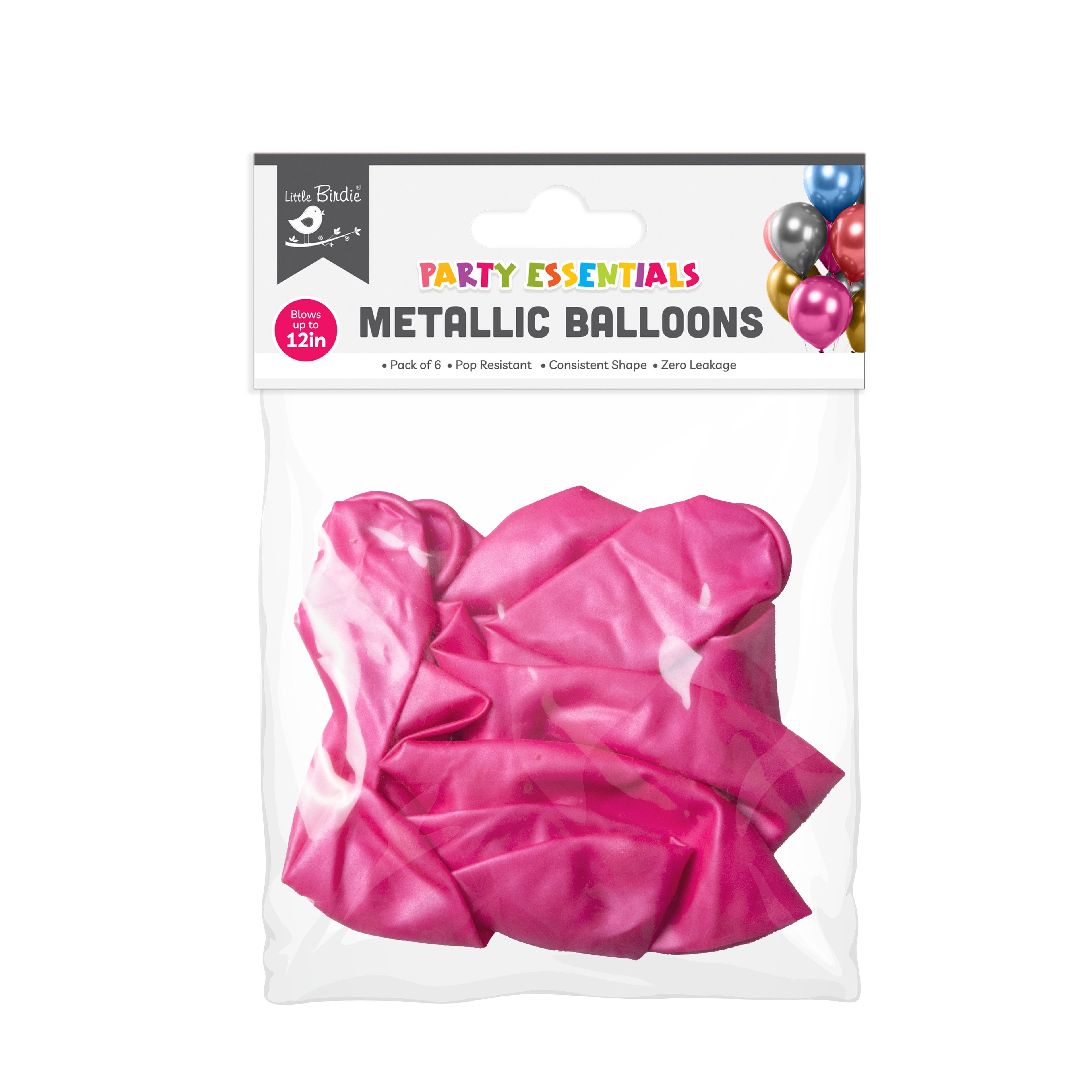 Printed Happy Birthday Balloon 14 when inflated Assorted 6pcs