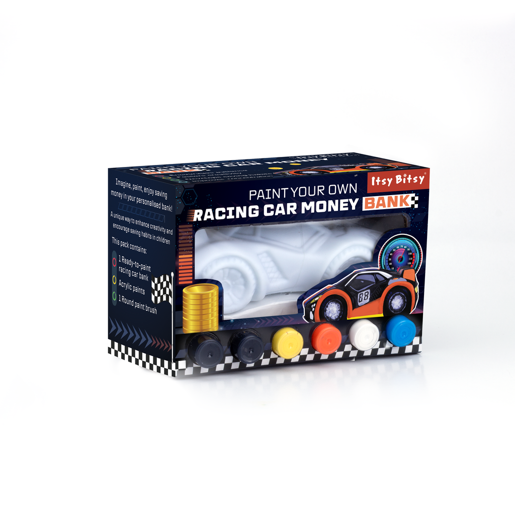 Paint And Play Create Your Own 3D Table Decor Piggy Bank with Acrylic Paint and Brush Car 7x4ich
