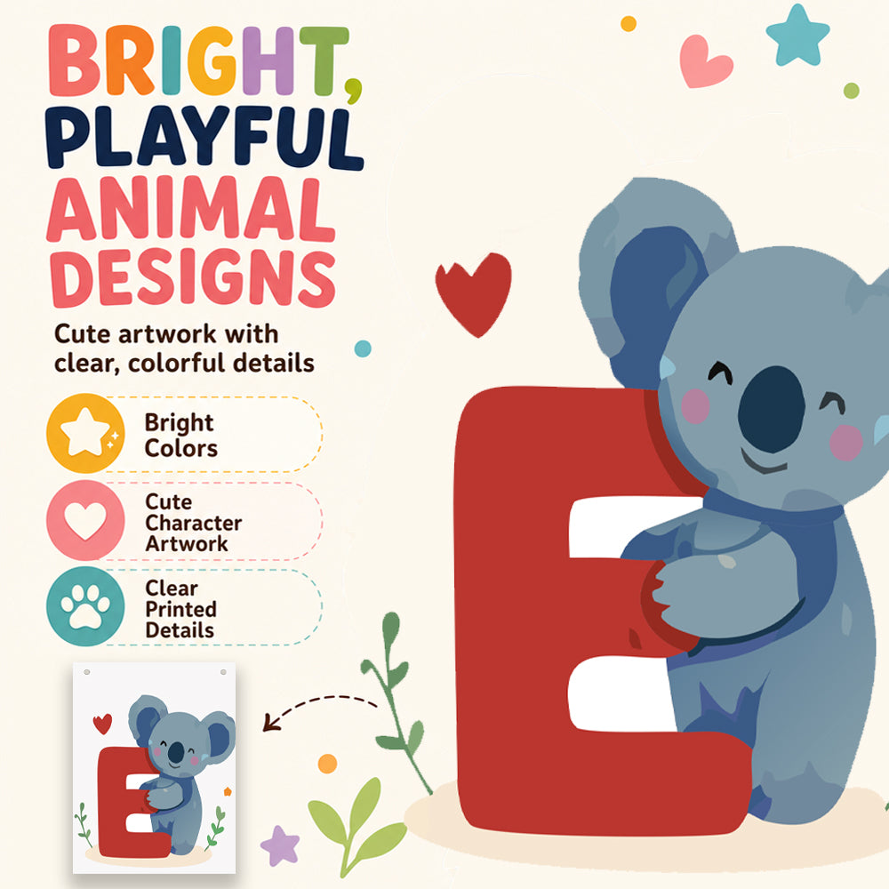 Make Your Own Banner Animal Fun Alphabet E Size 7 x 5.16inch 1pc IB