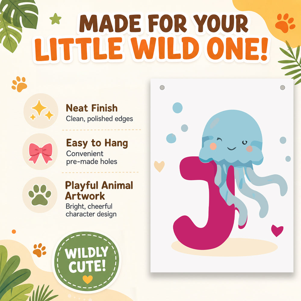 Make Your Own Banner Animal Fun Alphabet J Size 7 x 5.16inch 1pc IB