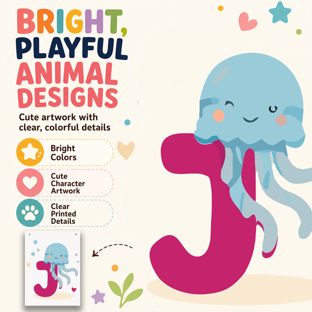 Make Your Own Banner Animal Fun Alphabet J Size 7 x 5.16inch 1pc IB
