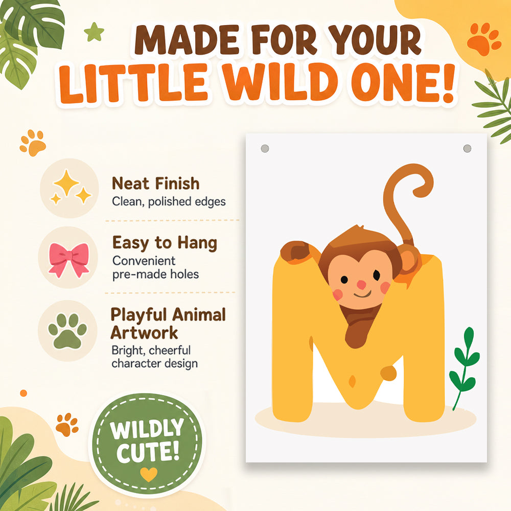 Make Your Own Banner Animal Fun Alphabet M Size 7 x 5.16inch 1pc IB