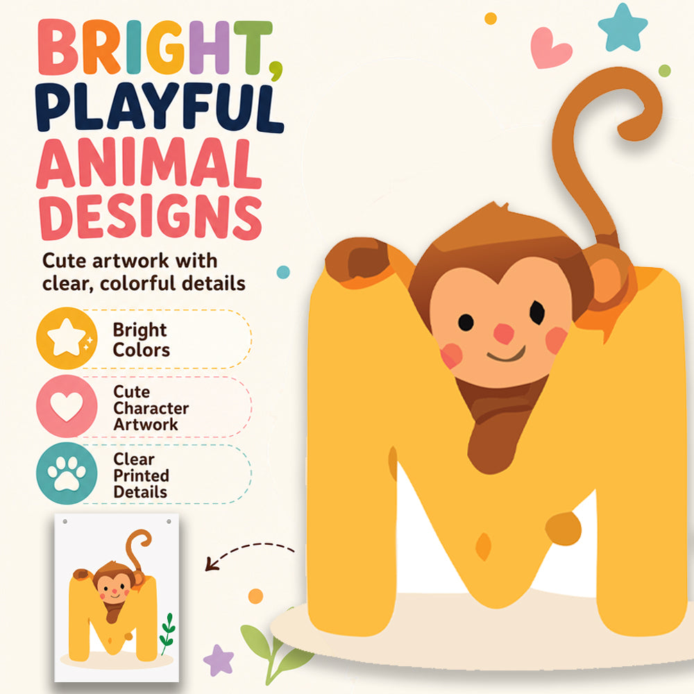 Make Your Own Banner Animal Fun Alphabet M Size 7 x 5.16inch 1pc IB