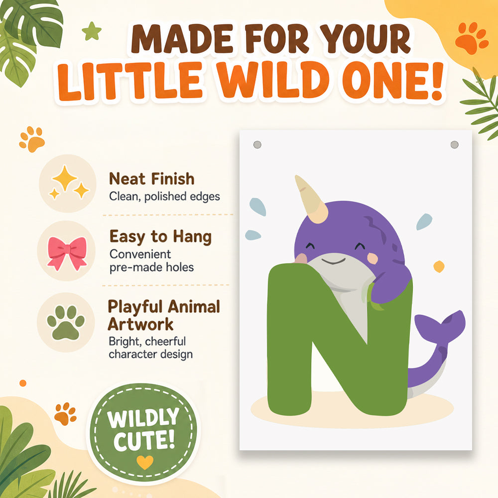 Make Your Own Banner Animal Fun Alphabet N Size 7 x 5.16inch 1pc IB