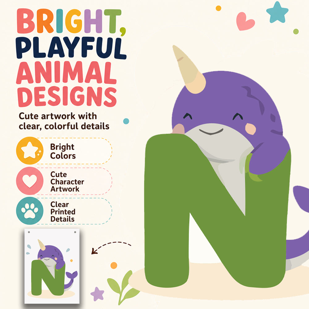 Make Your Own Banner Animal Fun Alphabet N Size 7 x 5.16inch 1pc IB
