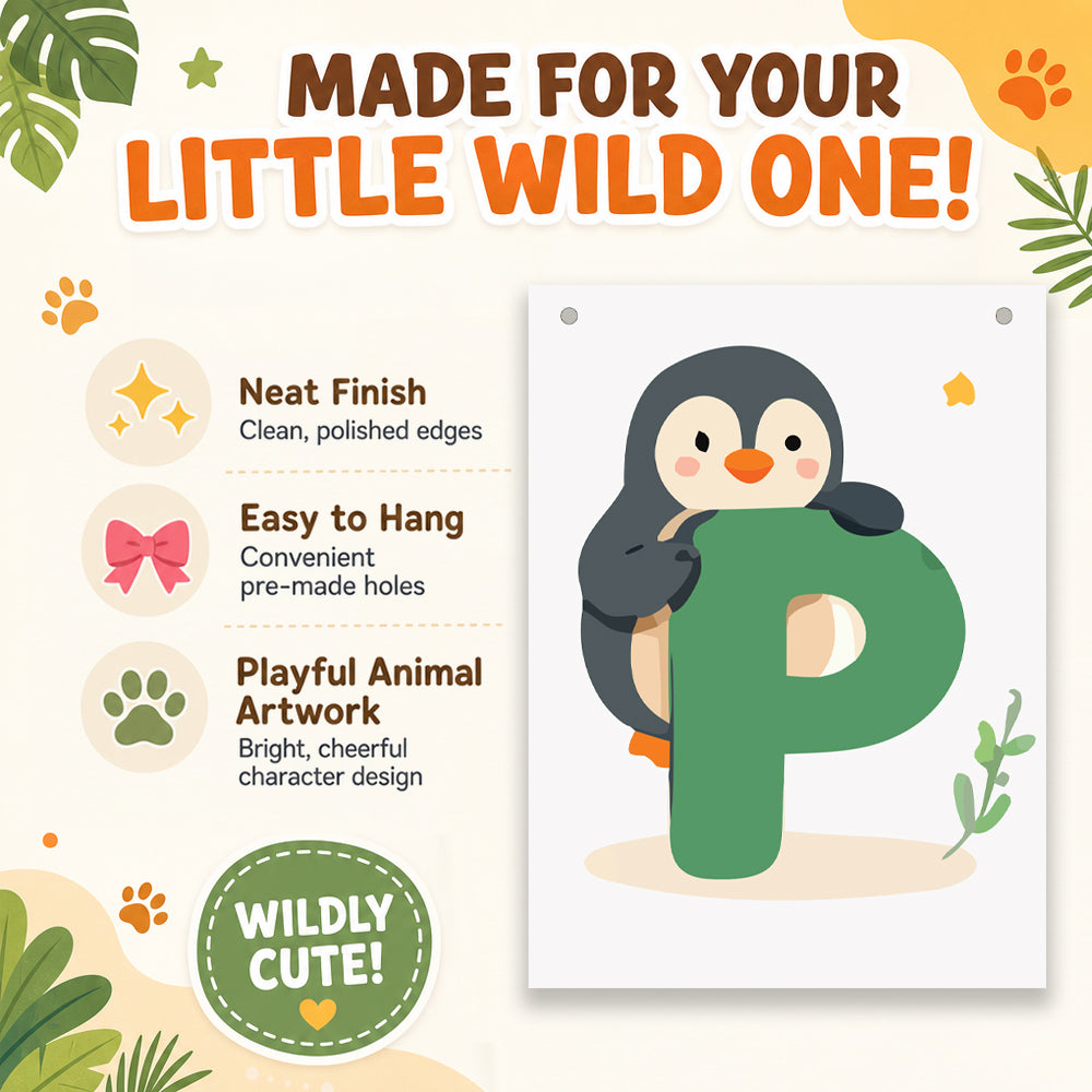 Make Your Own Banner Animal Fun Alphabet P Size 7 x 5.16inch 1pc IB