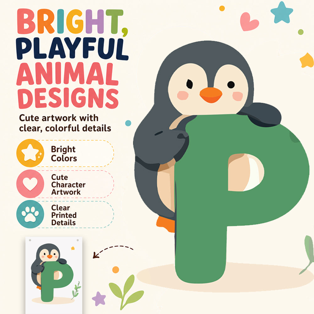 Make Your Own Banner Animal Fun Alphabet P Size 7 x 5.16inch 1pc IB