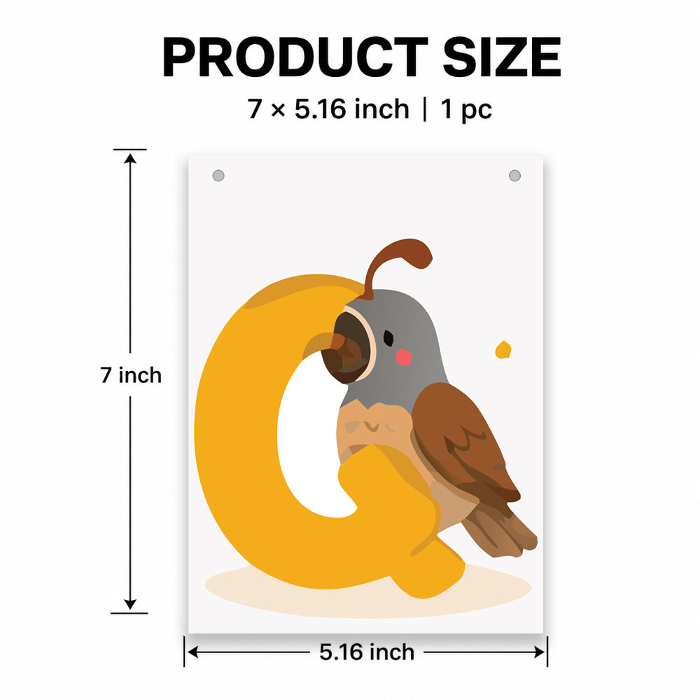 Make Your Own Banner Animal Fun Alphabet Q Size 7 x 5.16inch 1pc IB