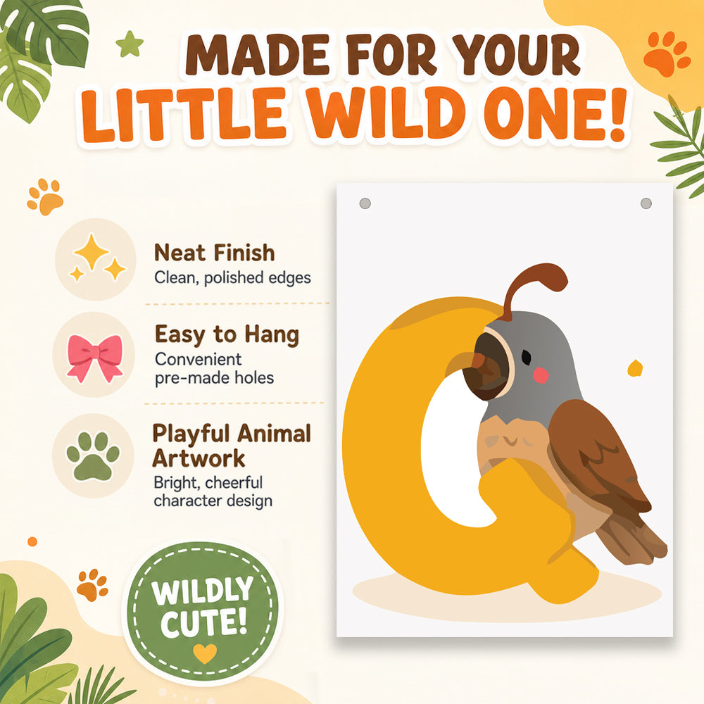 Make Your Own Banner Animal Fun Alphabet Q Size 7 x 5.16inch 1pc IB