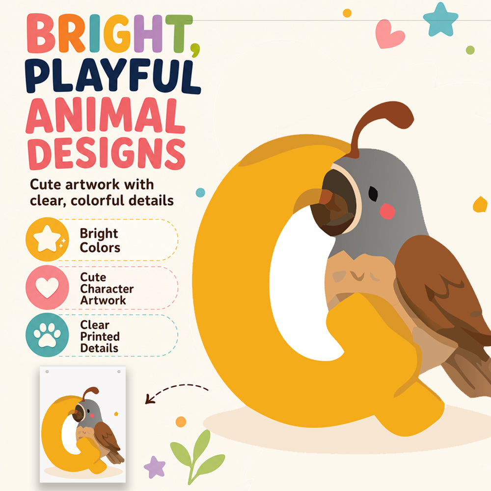 Make Your Own Banner Animal Fun Alphabet Q Size 7 x 5.16inch 1pc IB