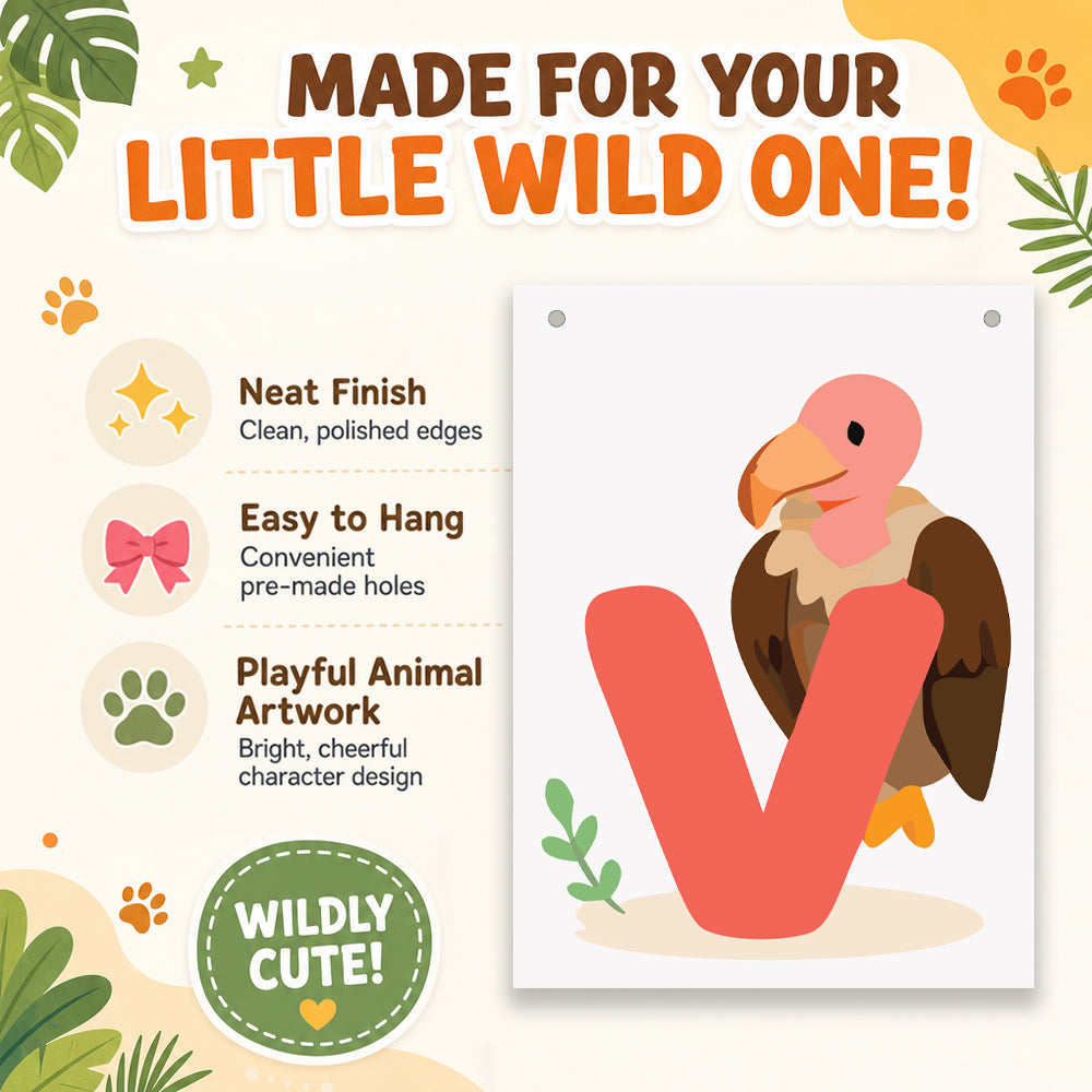 Make Your Own Banner Animal Fun Alphabet V Size 7 x 5.16inch 1pc IB