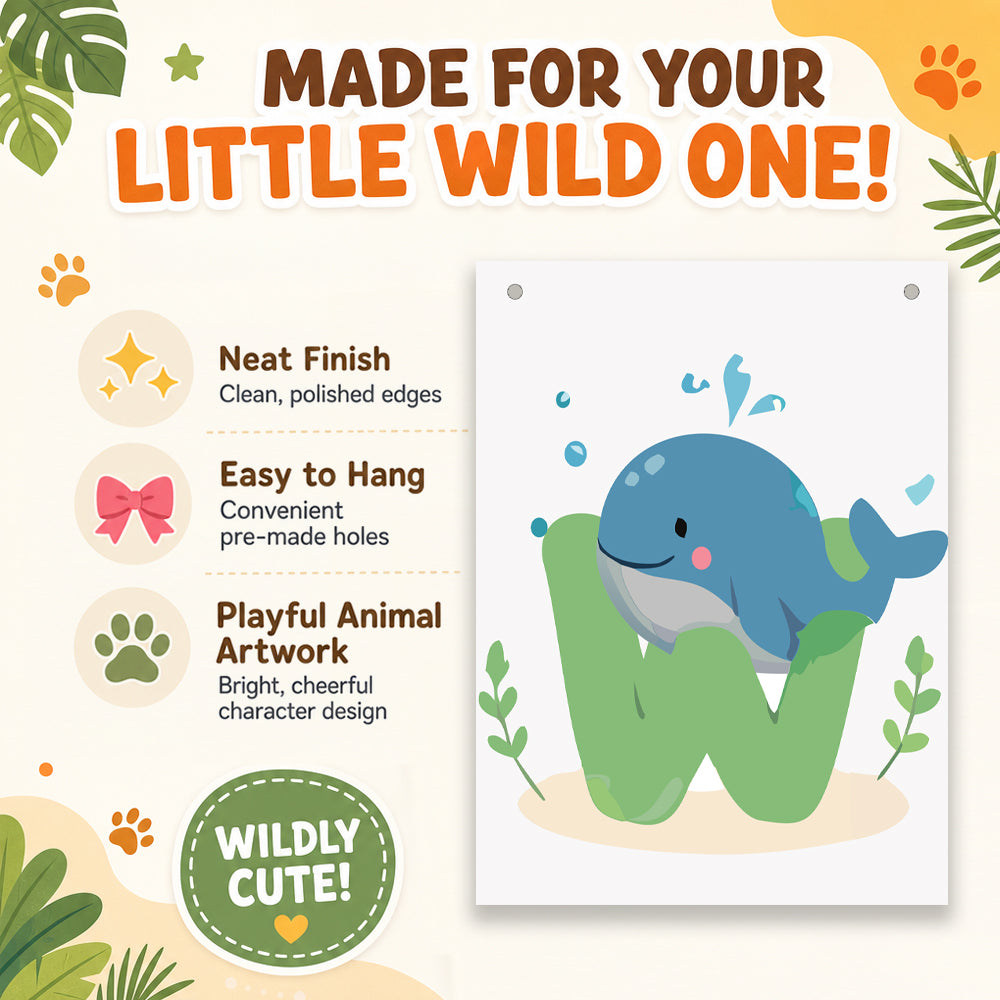 Make Your Own Banner Animal Fun Alphabet W Size 7 x 5.16inch 1pc IB