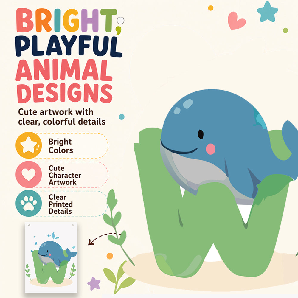 Make Your Own Banner Animal Fun Alphabet W Size 7 x 5.16inch 1pc IB