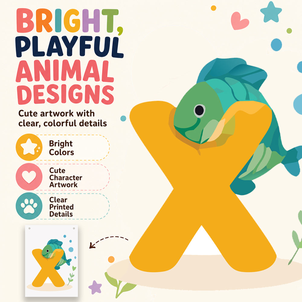 Make Your Own Banner Animal Fun Alphabet X Size 7 x 5.16inch 1pc IB