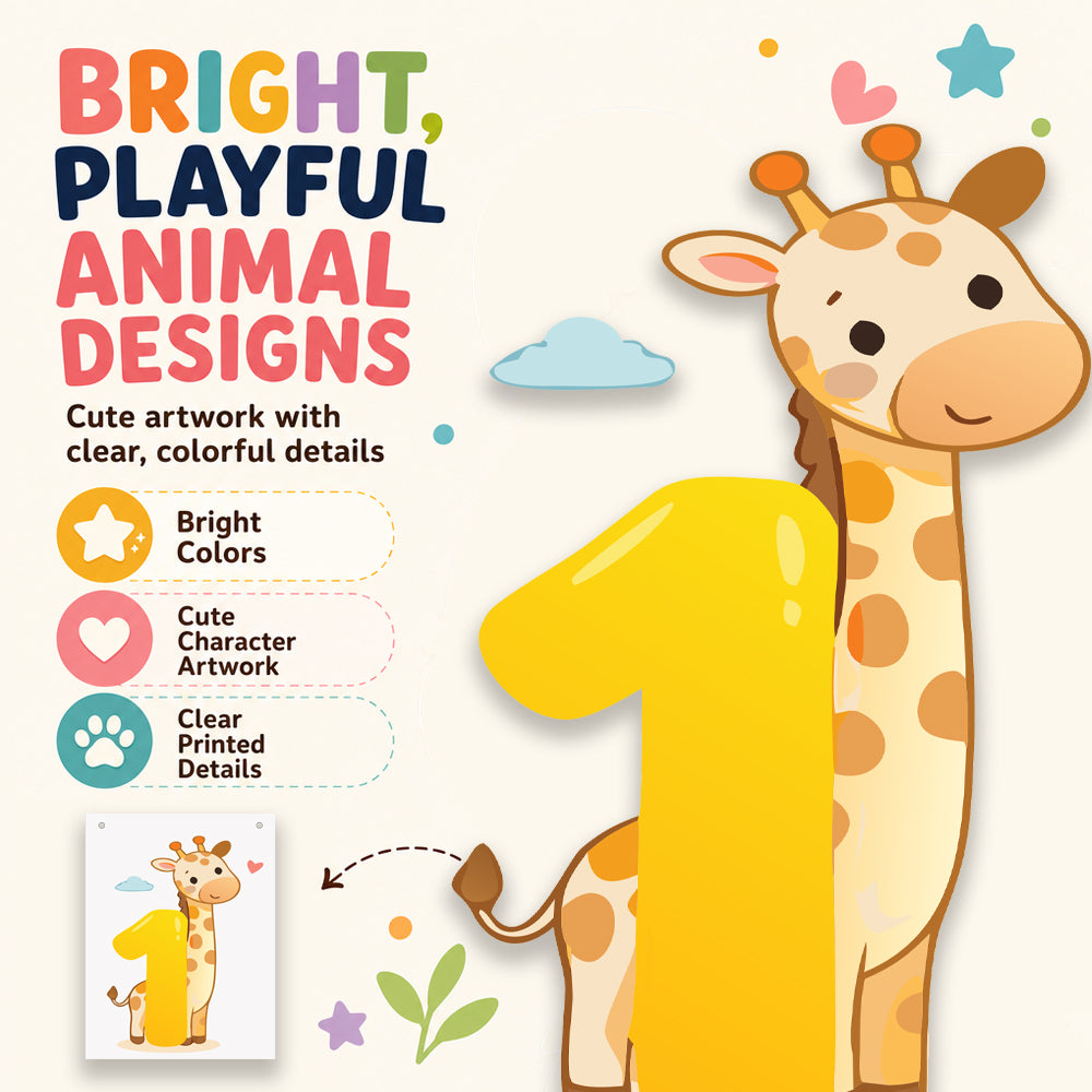 Make Your Own Banner Animal Fun Number 1 Size 7 x 5.16inch 1pc IB