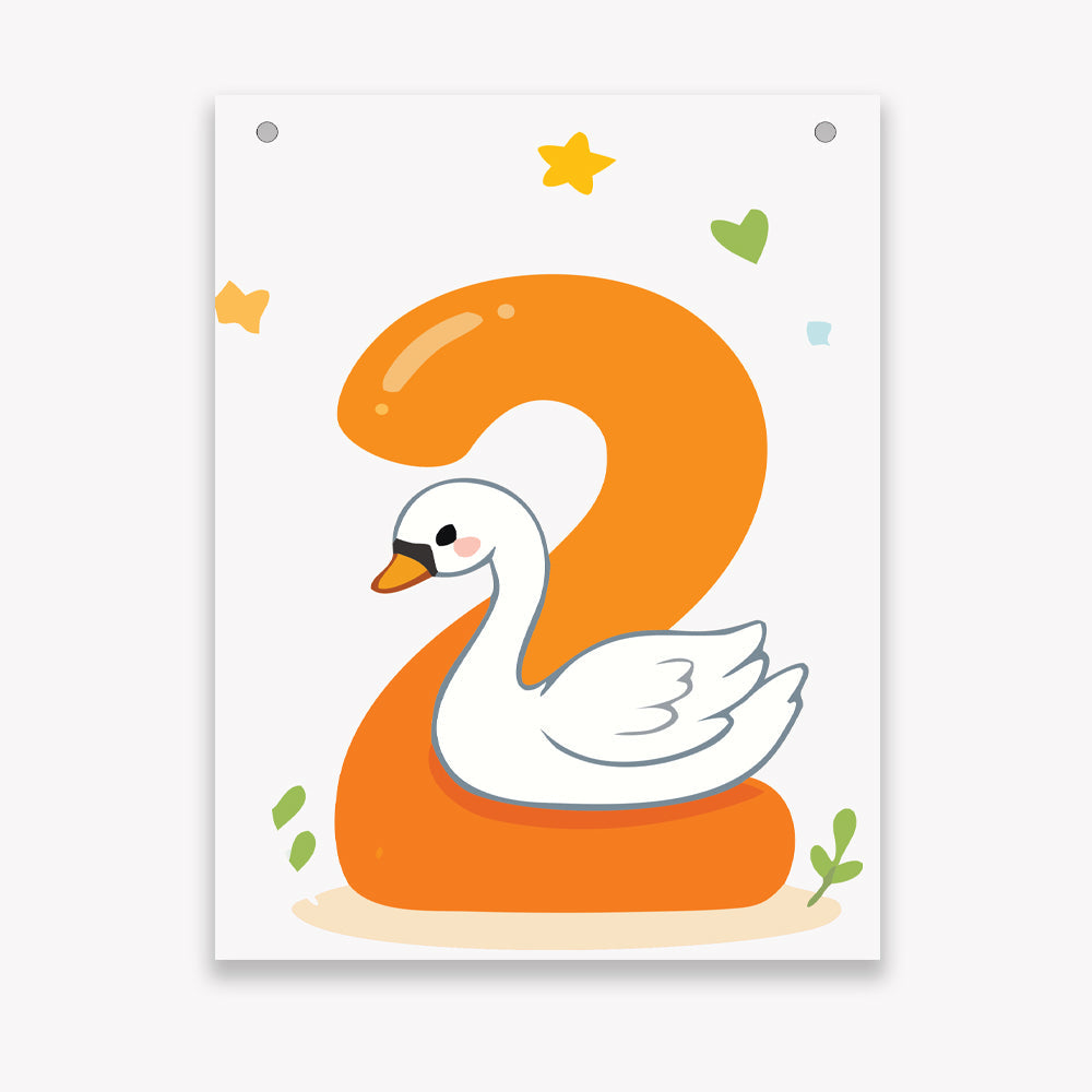 Make Your Own Banner Animal Fun Number 2 Size 7 x 5.16inch 1pc IB
