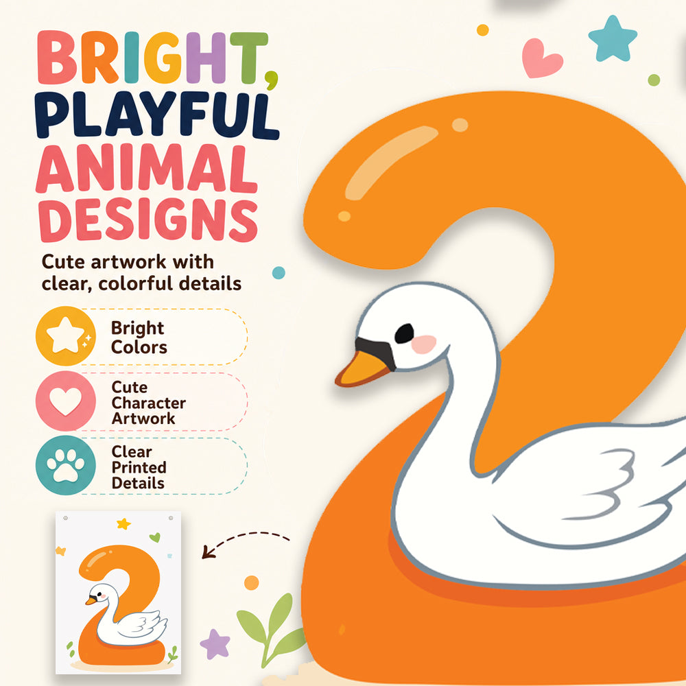 Make Your Own Banner Animal Fun Number 2 Size 7 x 5.16inch 1pc IB