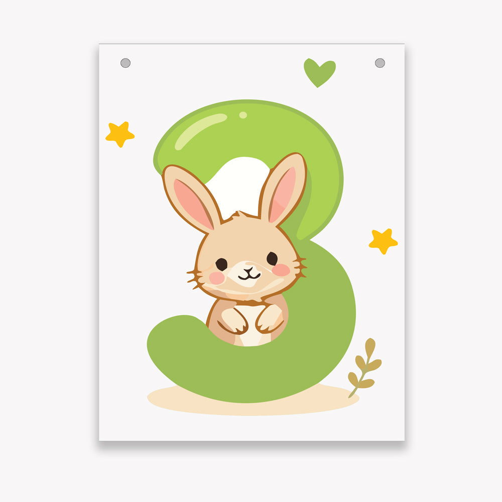 Make Your Own Banner Animal Fun Number 3 Size 7 x 5.16inch 1pc IB