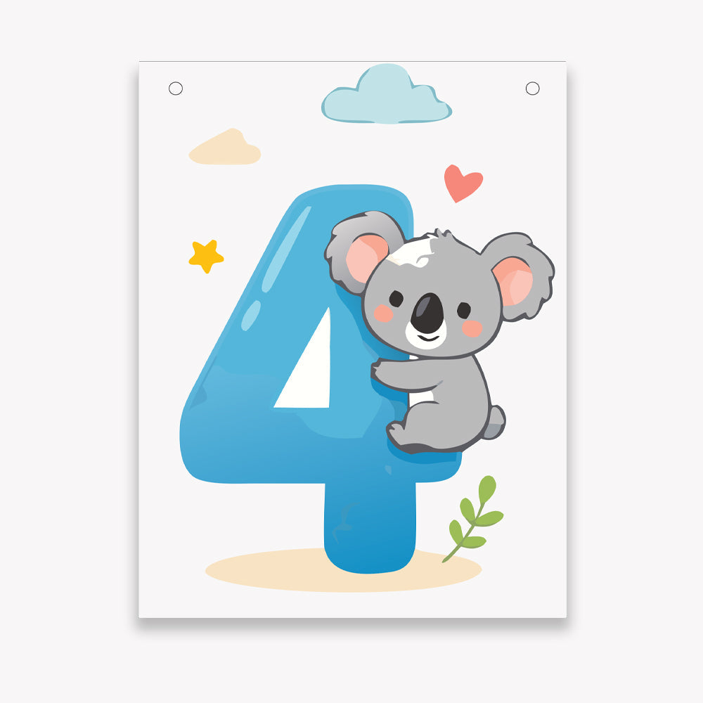 Make Your Own Banner Animal Fun Number 4 Size 7 x 5.16inch 1pc IB