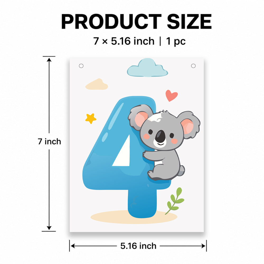 Make Your Own Banner Animal Fun Number 4 Size 7 x 5.16inch 1pc IB