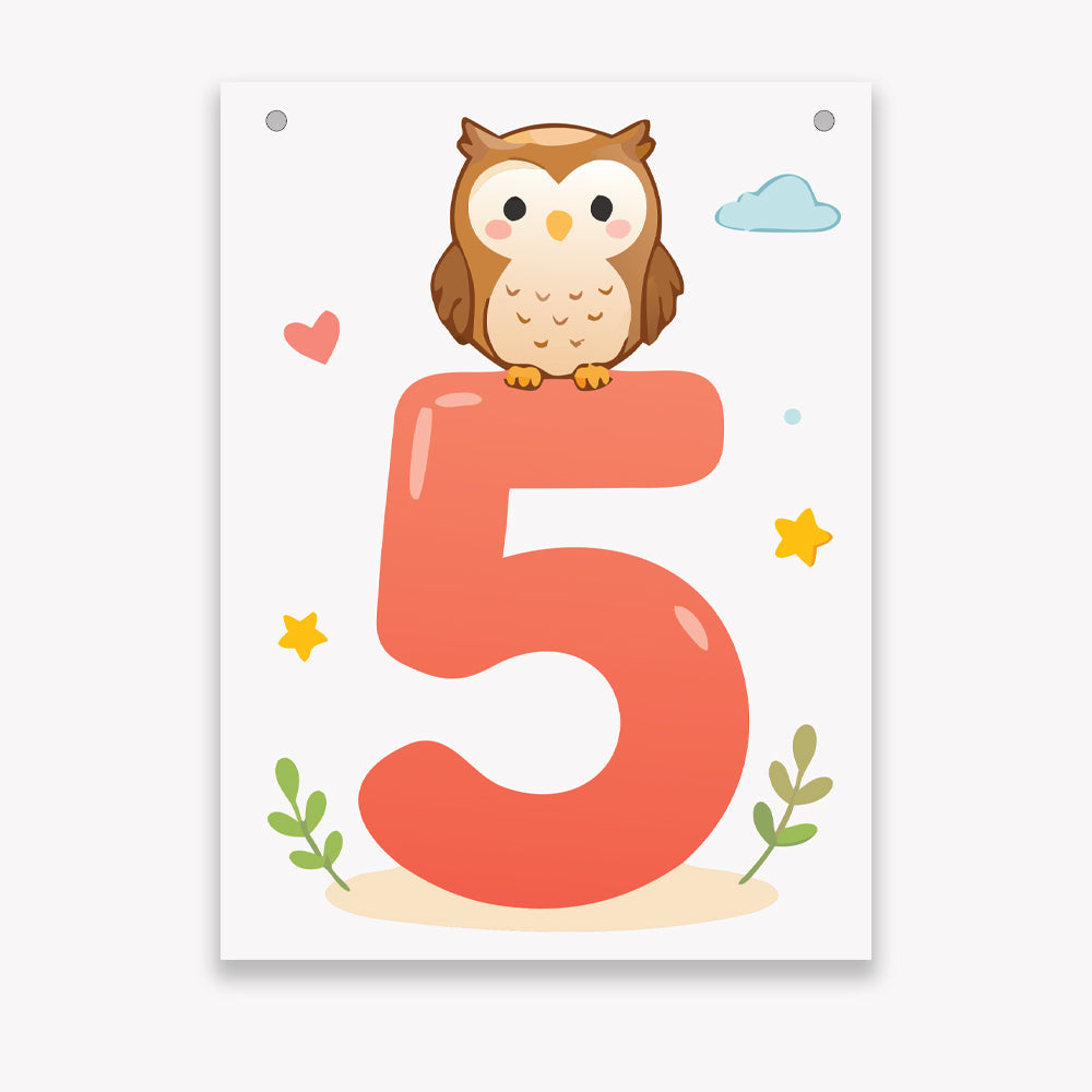 Make Your Own Banner Animal Fun Number 5 Size 7 x 5.16inch 1pc IB