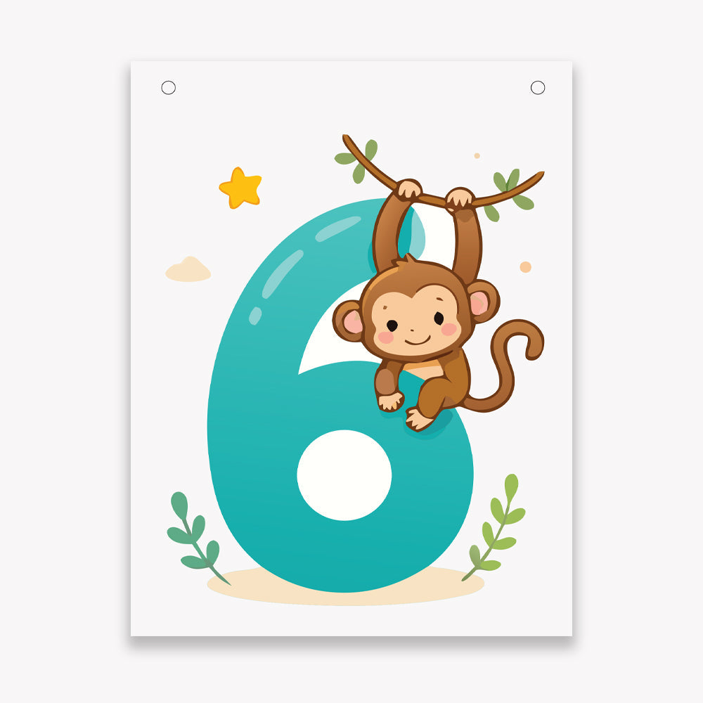 Make Your Own Banner Animal Fun Number 6 Size 7 x 5.16inch 1pc IB
