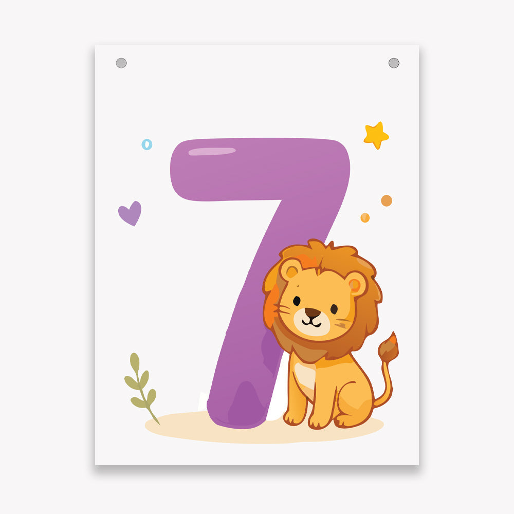 Make Your Own Banner Animal Fun Number 7 Size 7 x 5.16inch 1pc IB