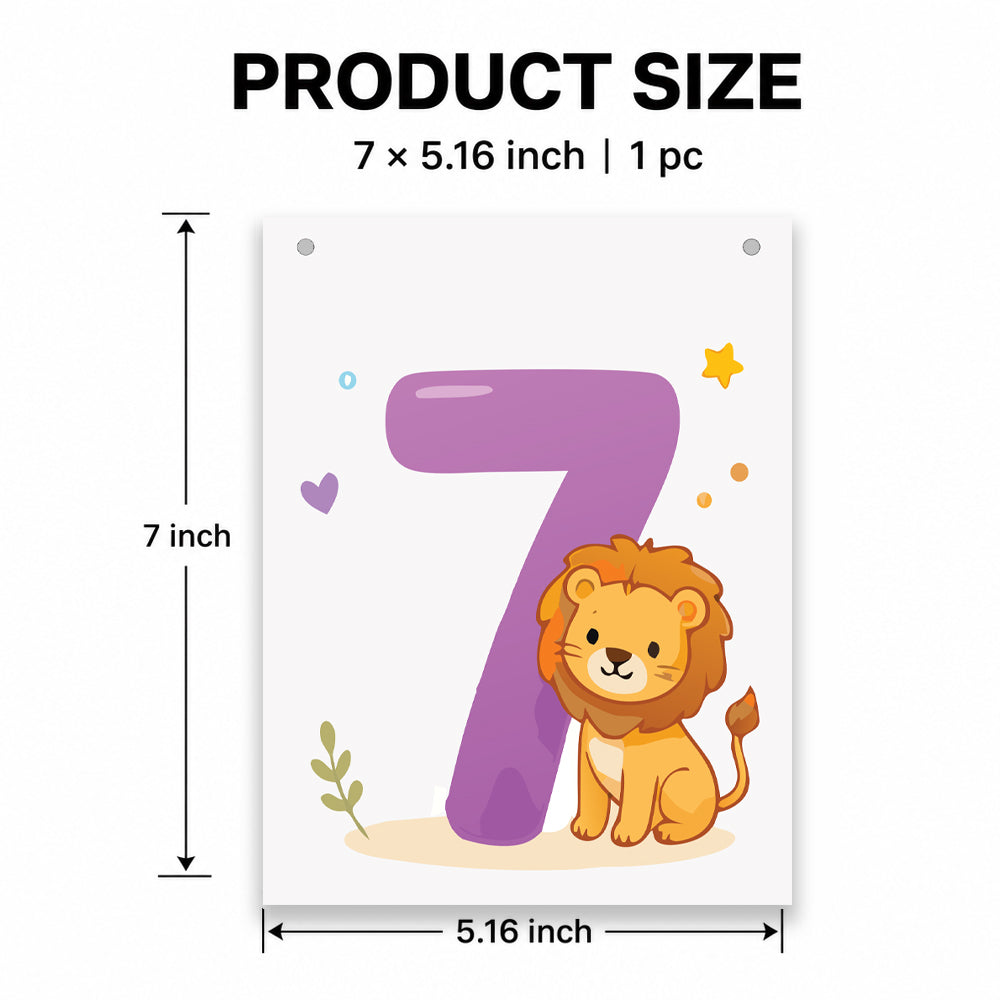 Make Your Own Banner Animal Fun Number 7 Size 7 x 5.16inch 1pc IB