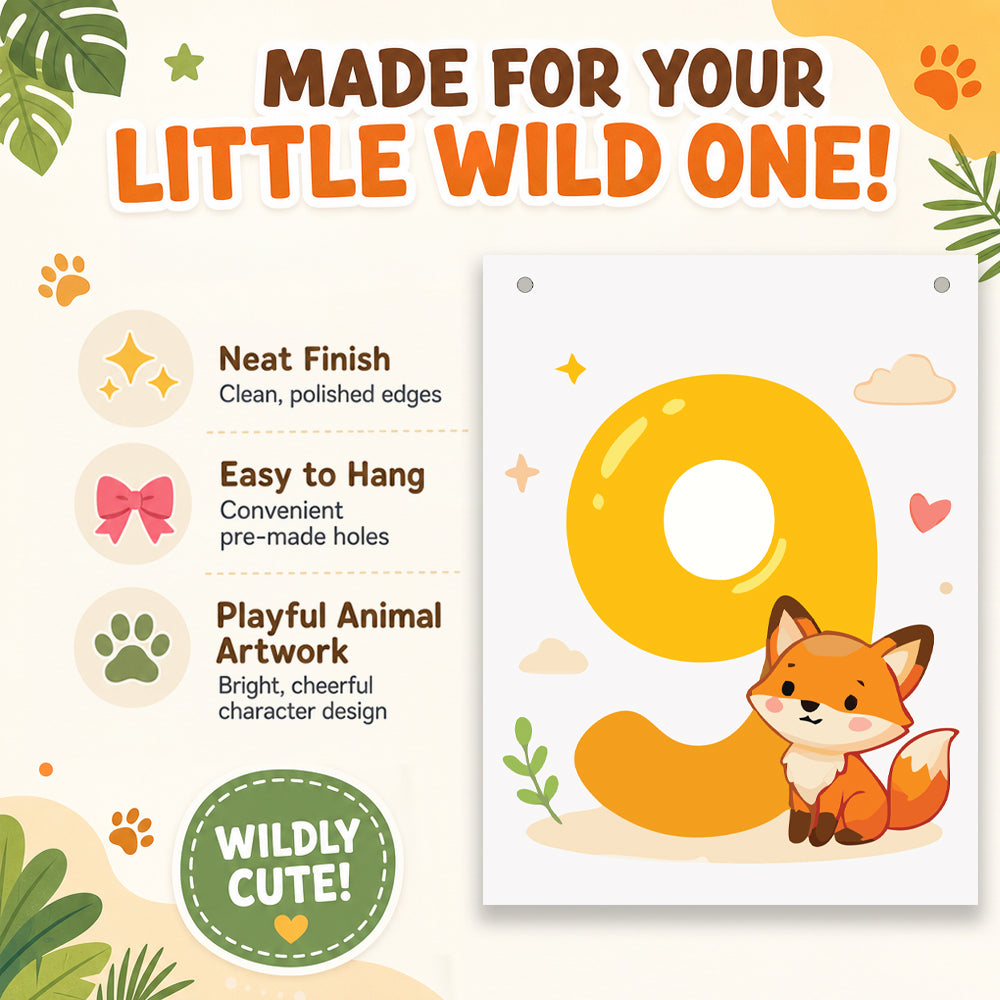 Make Your Own Banner Animal Fun Number 9 Size 7 x 5.16inch 1pc IB