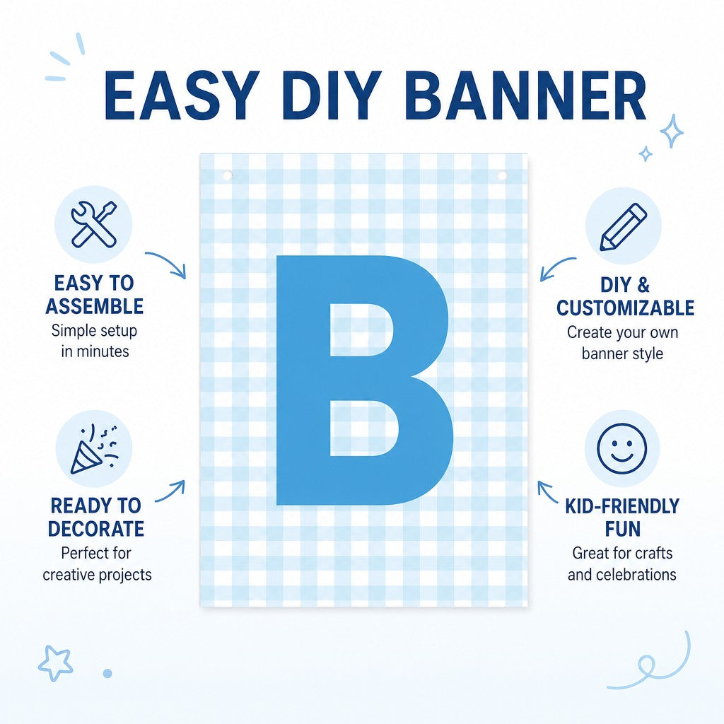 Make Your Own Banner Aqua Alphabet B Size 7 x 5.16inch 1pc IB