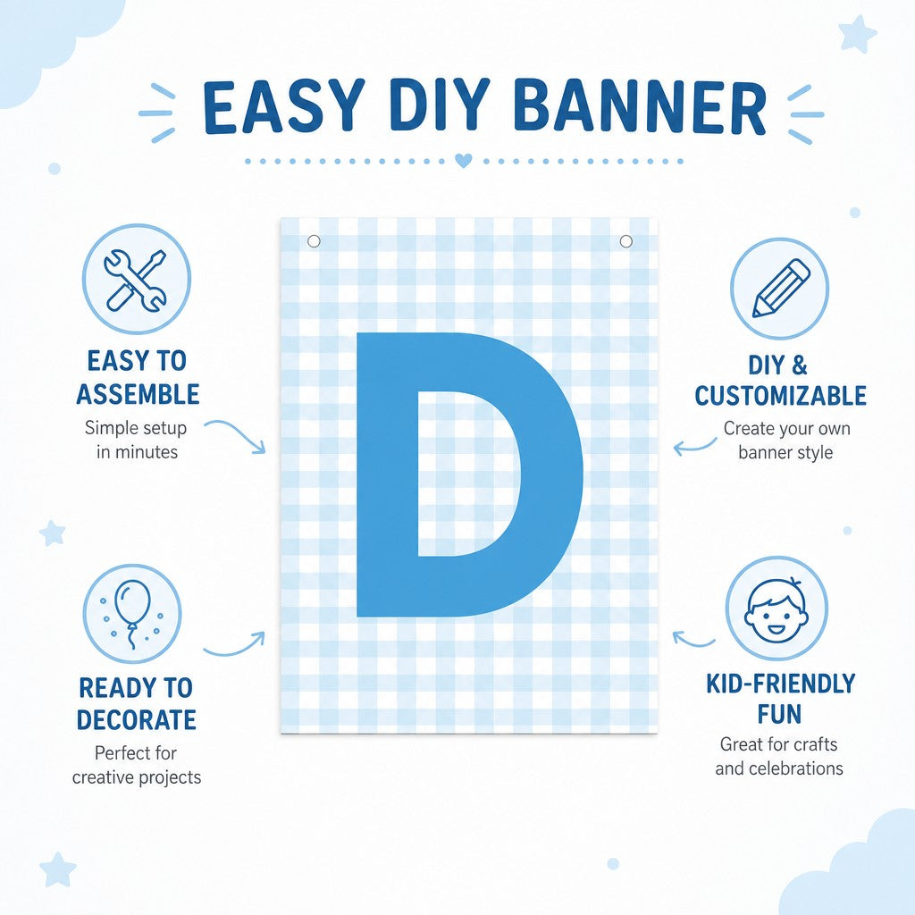Make Your Own Banner Aqua Alphabet D Size 7 x 5.16inch 1pc IB
