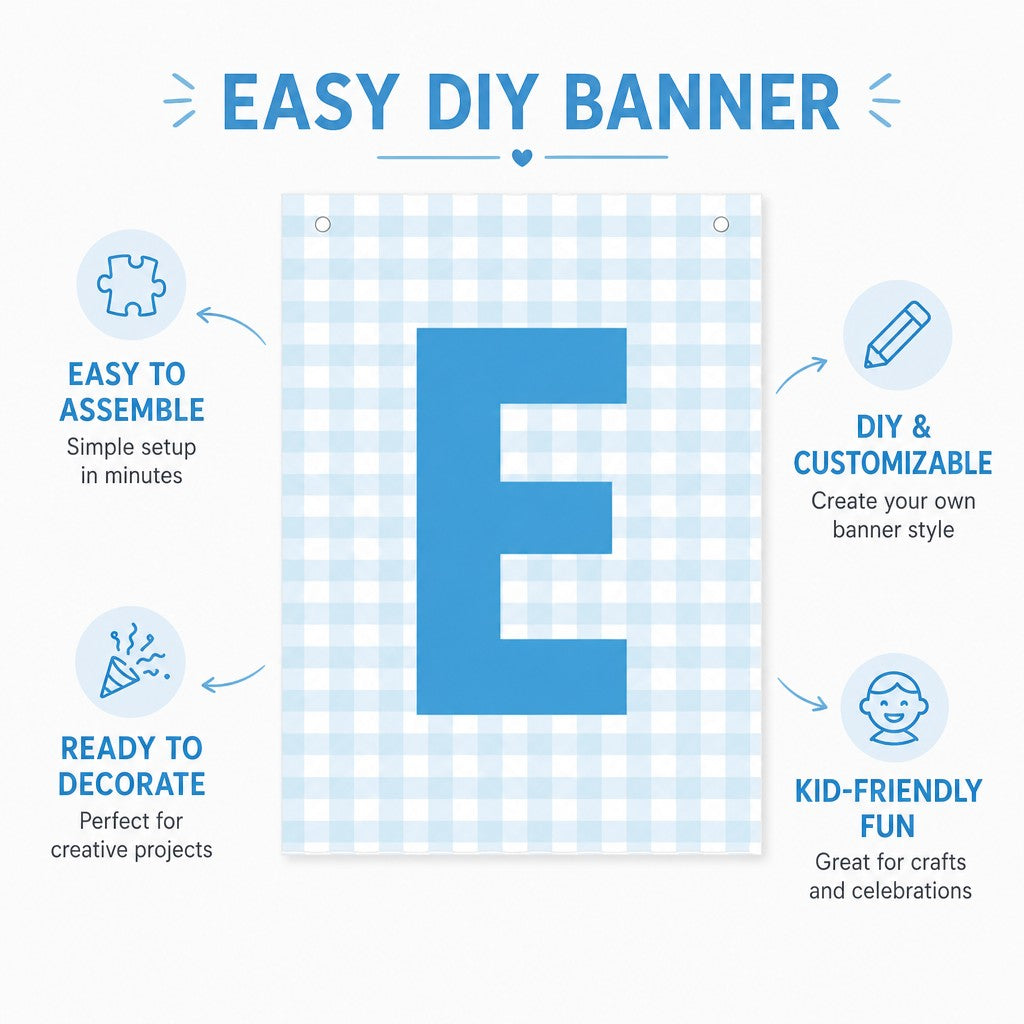 Make Your Own Banner Aqua Alphabet E Size 7 x 5.16inch 1pc IB