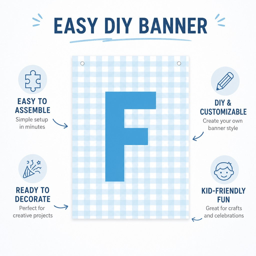 Make Your Own Banner Aqua Alphabet F Size 7 x 5.16inch 1pc IB