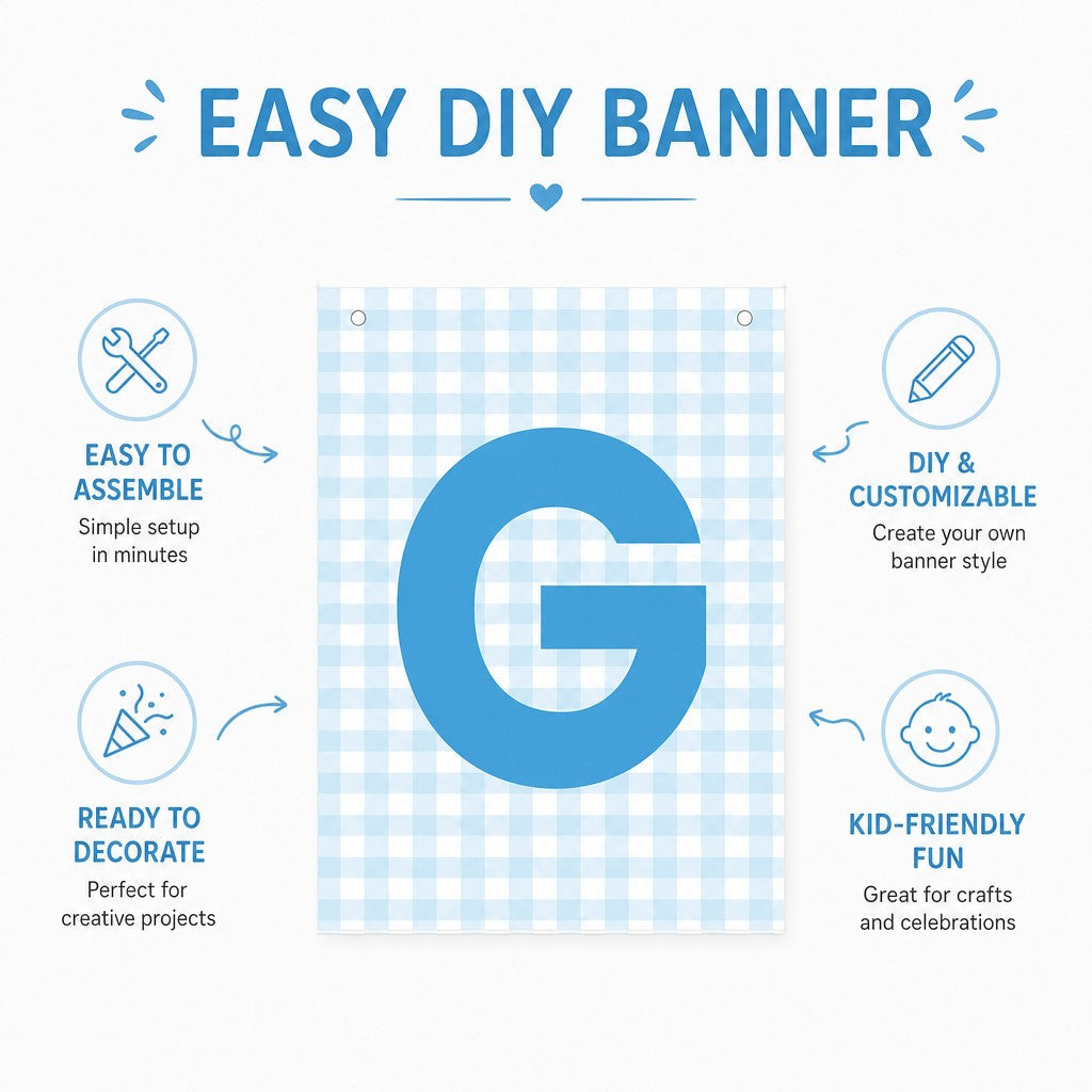 Make Your Own Banner Aqua Alphabet G size 7 x 5.16inch 1pc IB
